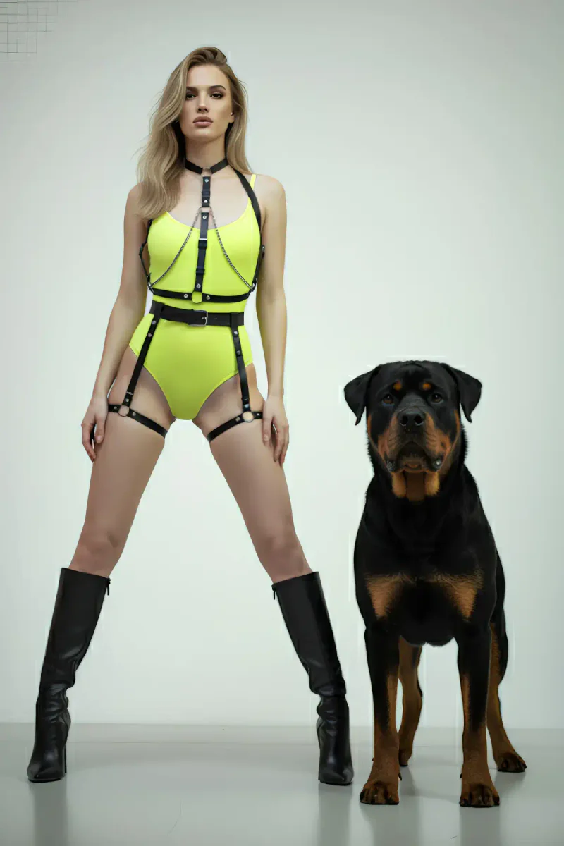 Black full body harness set