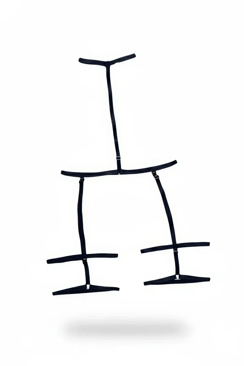 Siyah Renkli Ayarlanabilir Uyluk Kemerli Body Harness Kadınlar İçin