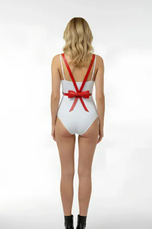 Kırmızı Kadın Kemer Arkası Fiyonklu İnce Deri - APFT177