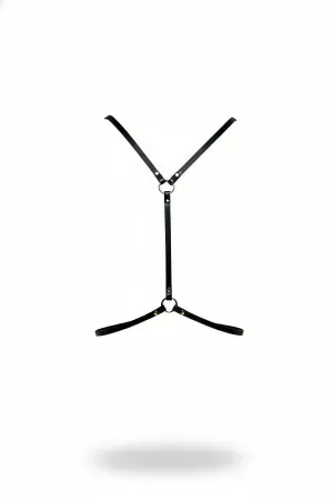 Minimalist Black Faux Leather Body Harness Adjustable Straps