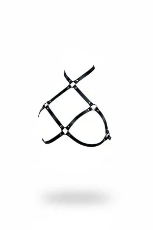 Black Caged Faux Leather Underbust Harness O-Rings Adjustable