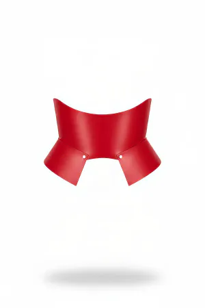 Red Faux Leather Waspie Waist Harness Structured Silhouette