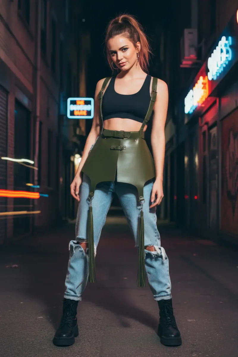 Festival faux leather peplum