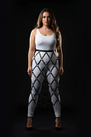 Büyük Beden Siyah Etek Deri Halka Detaylı - APFT410