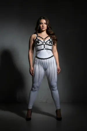 Büyük Beden Siyah Deri Etek Zincir Detaylı Kombin Aksesuarı - APFT496