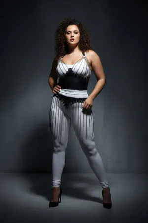 Büyük Beden Siyah Etek Deri Görünümlü Zincir Saçak Detaylı - APFT994