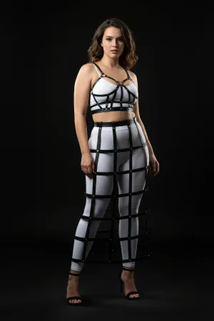 Büyük Beden Siyah Deri Etek Kafes Detaylı Uzun Aksesuar - APFT1013