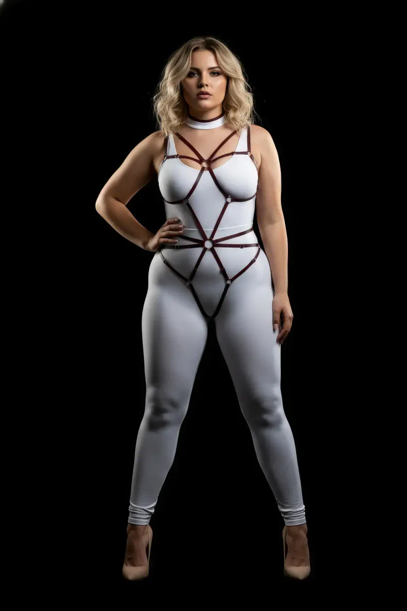 Geometric Ring Body Harness Back View with adjustable straps