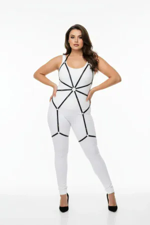 Büyük Beden Siyah Kadın Harness Lastik Jartiyerli Fantezi Aksesuar - APFT360