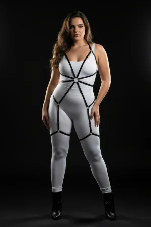 Büyük Beden Siyah Kadın Harness Lastik Jartiyerli Fantezi Aksesuar - APFT360