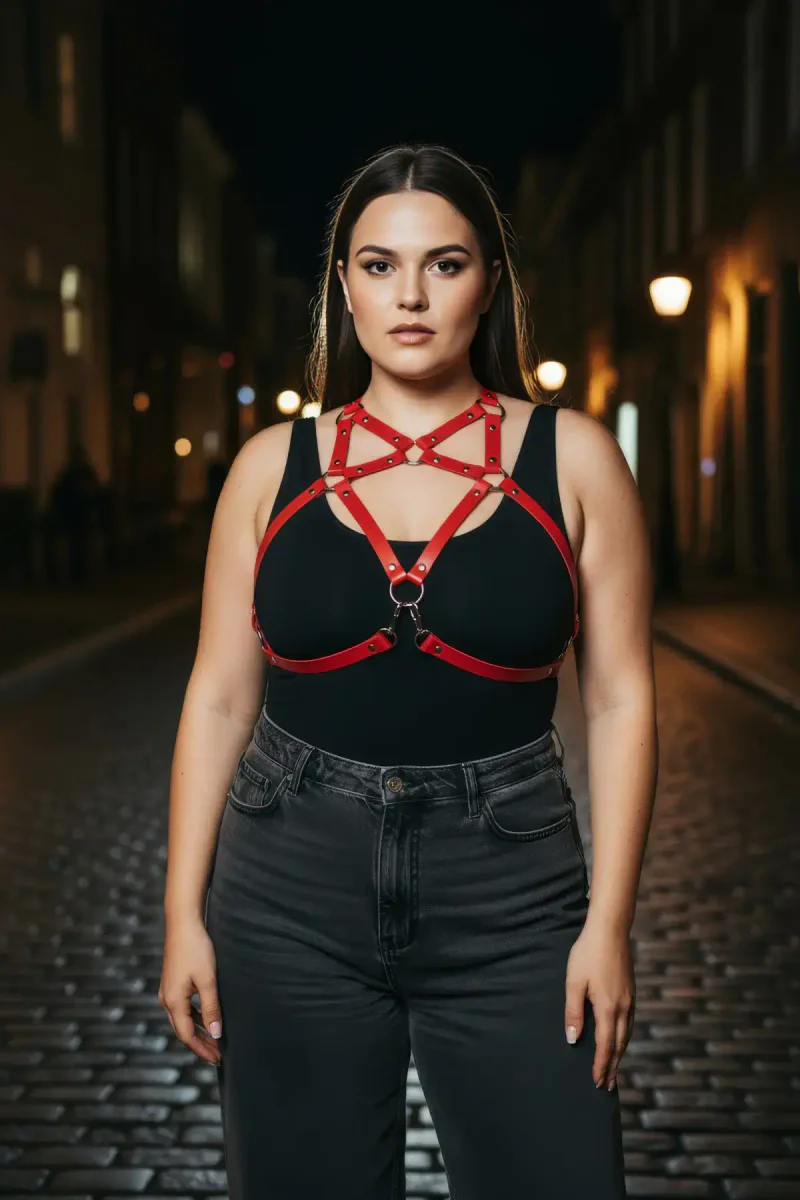 Chest Harness for Women Red F