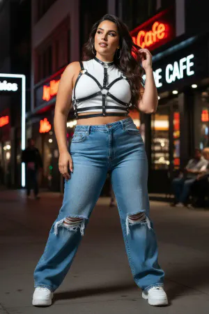 Büyük Beden Siyah Kadın Kemer İddialı Deri Kemeri - APFT154