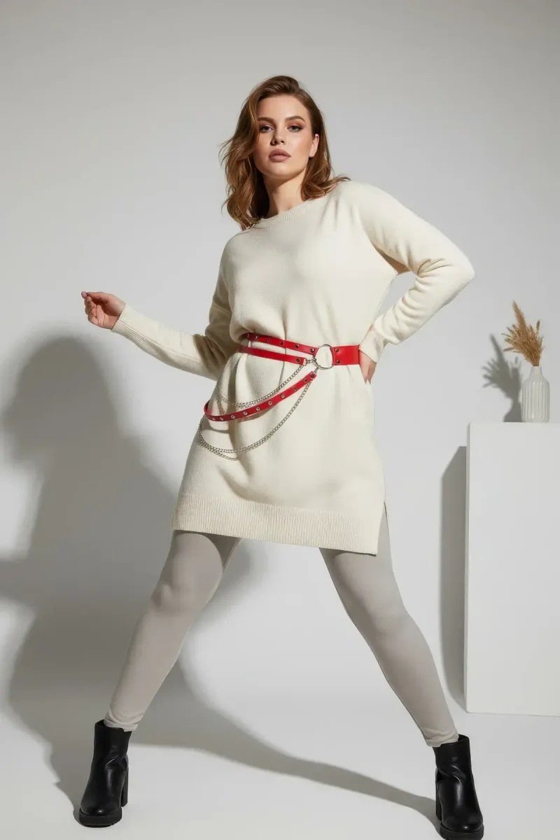 Red Waist Belt Accessory Side Profile