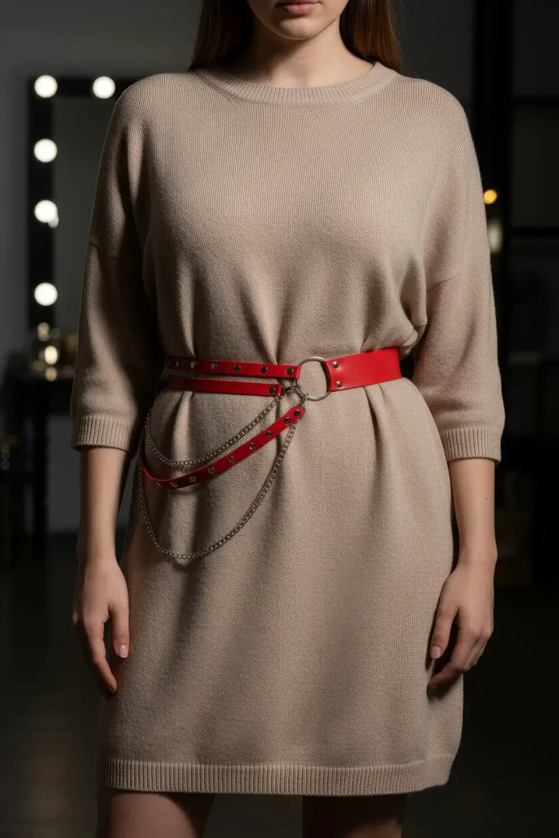 Fashion Waist Harness Red F