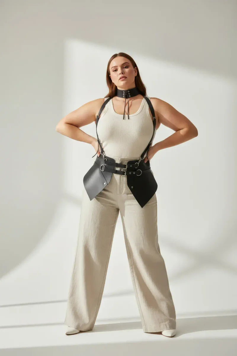 Festival black harness outfit with wide