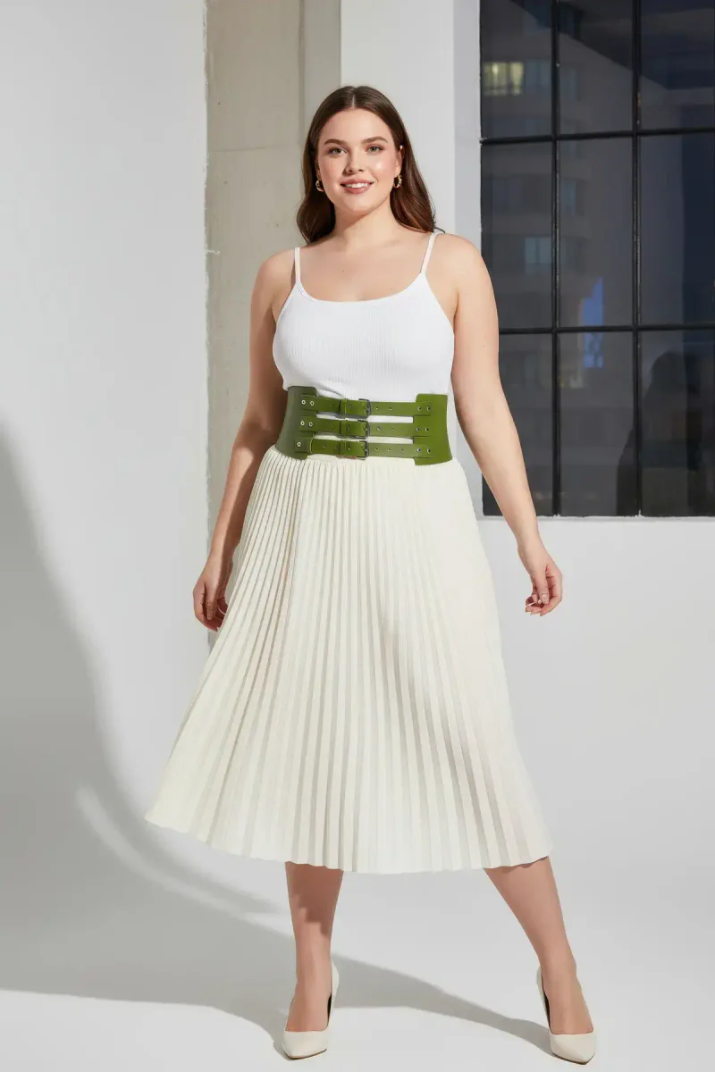 Fashion green faux leather was