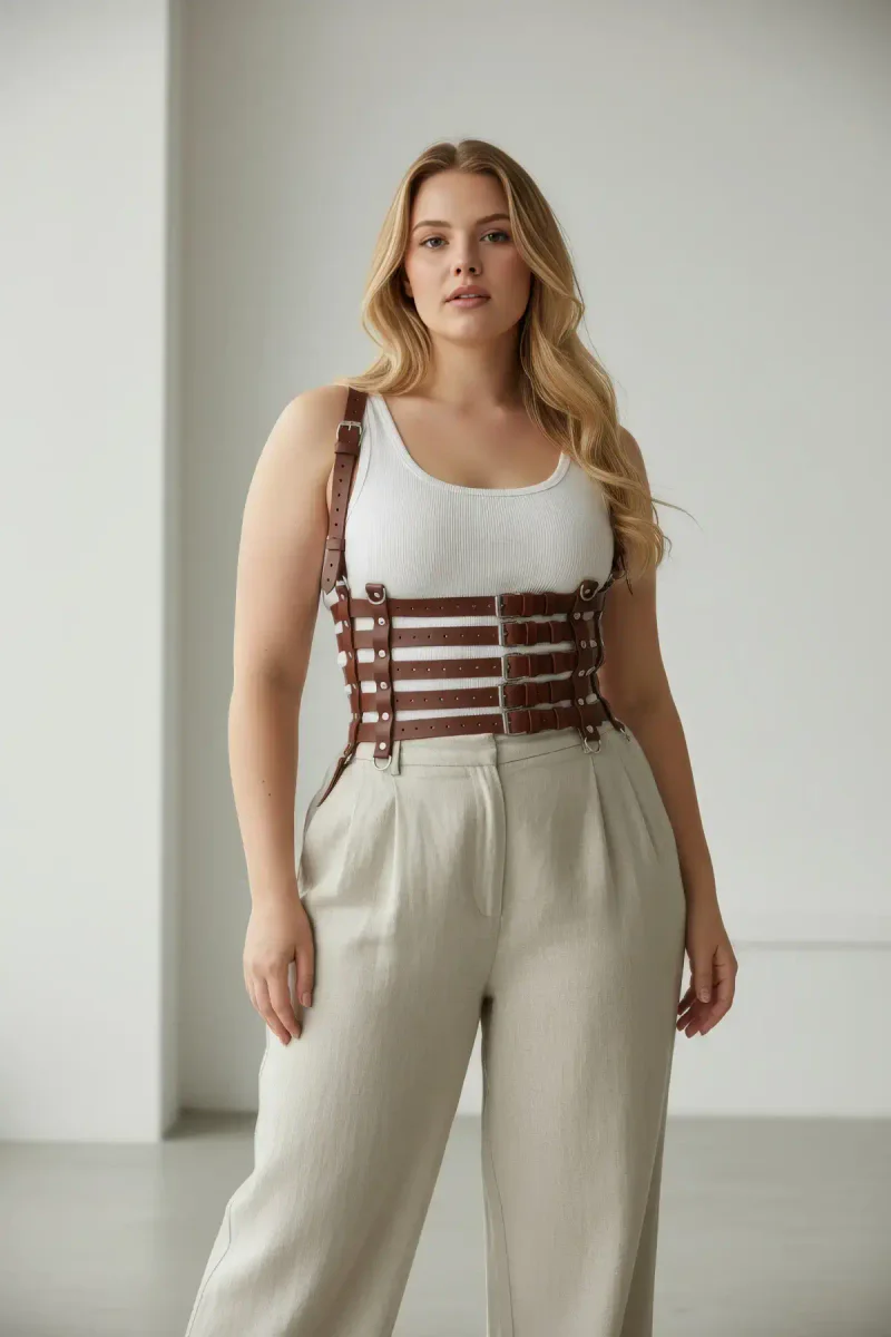Cognac Underbust Harness Top