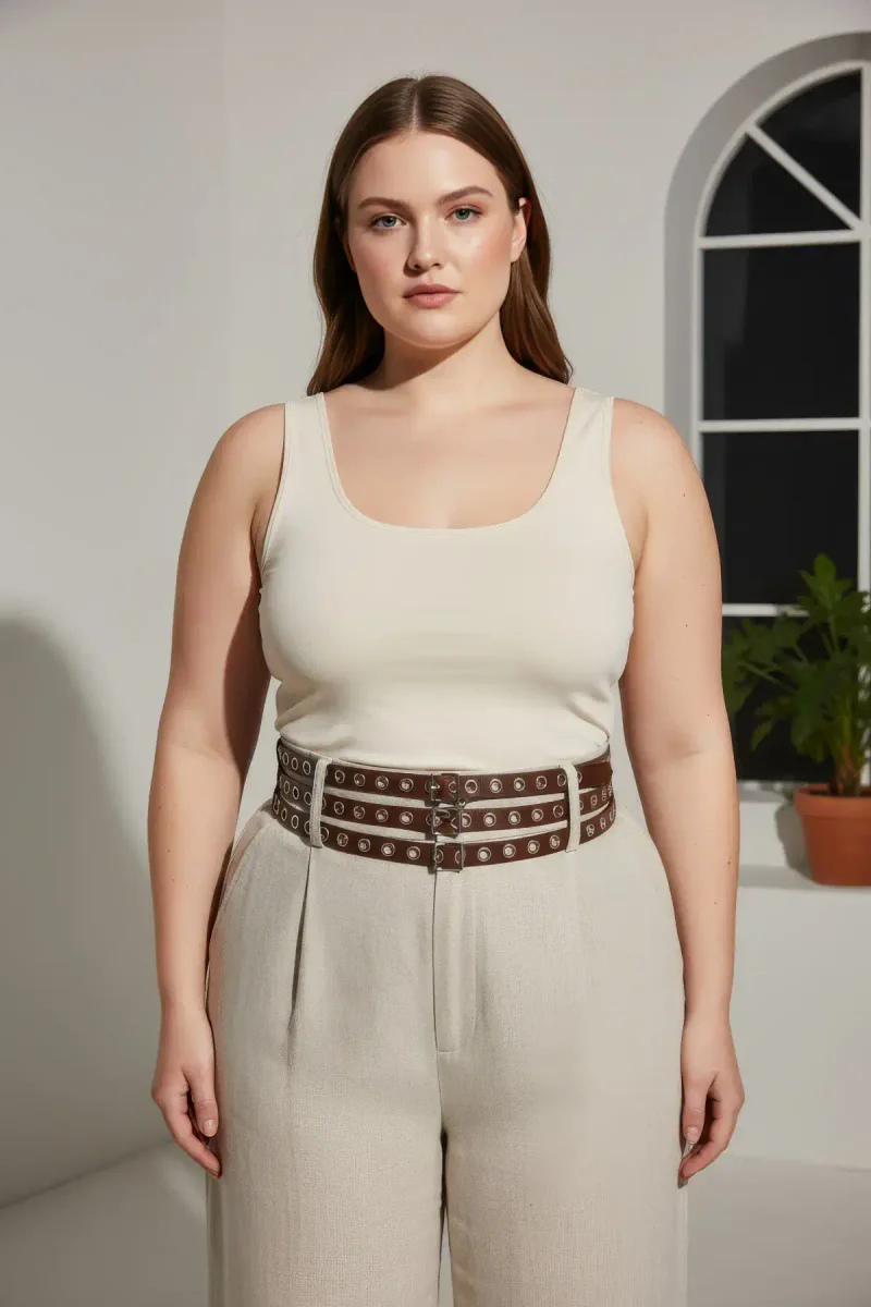 Plus Size Waist Cinching Harness Vegan Leather