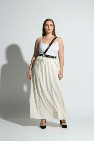 Büyük Beden Siyah Kadın Kemer Zincir Detaylı Body Harness Stil Vücut Aksesuarı - APFT813