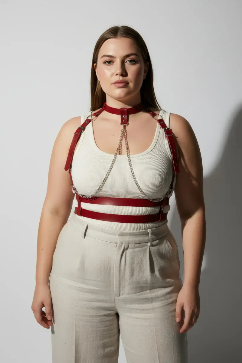 Plus Size Red Faux Leather
