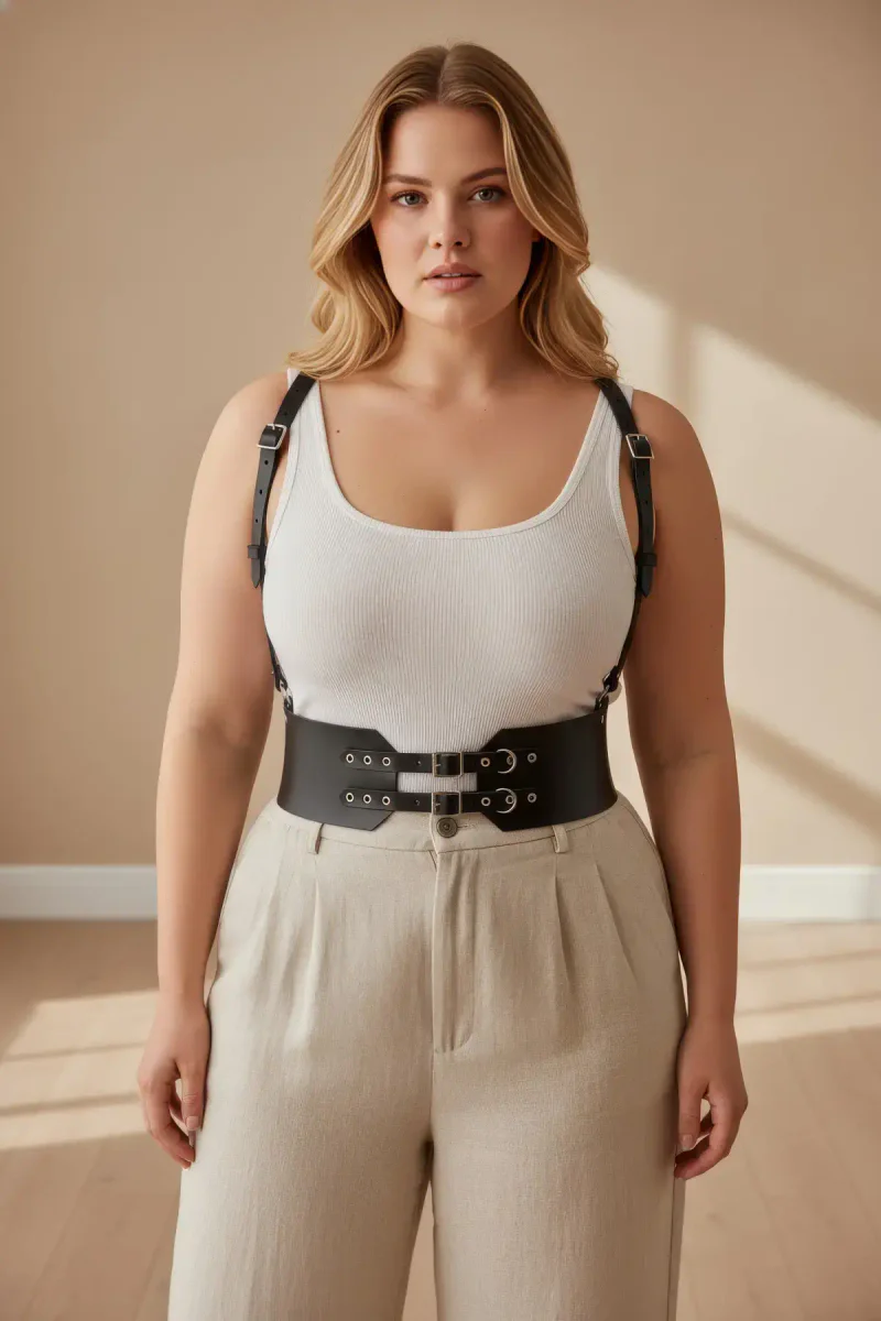 Faux Leather Waist Harness