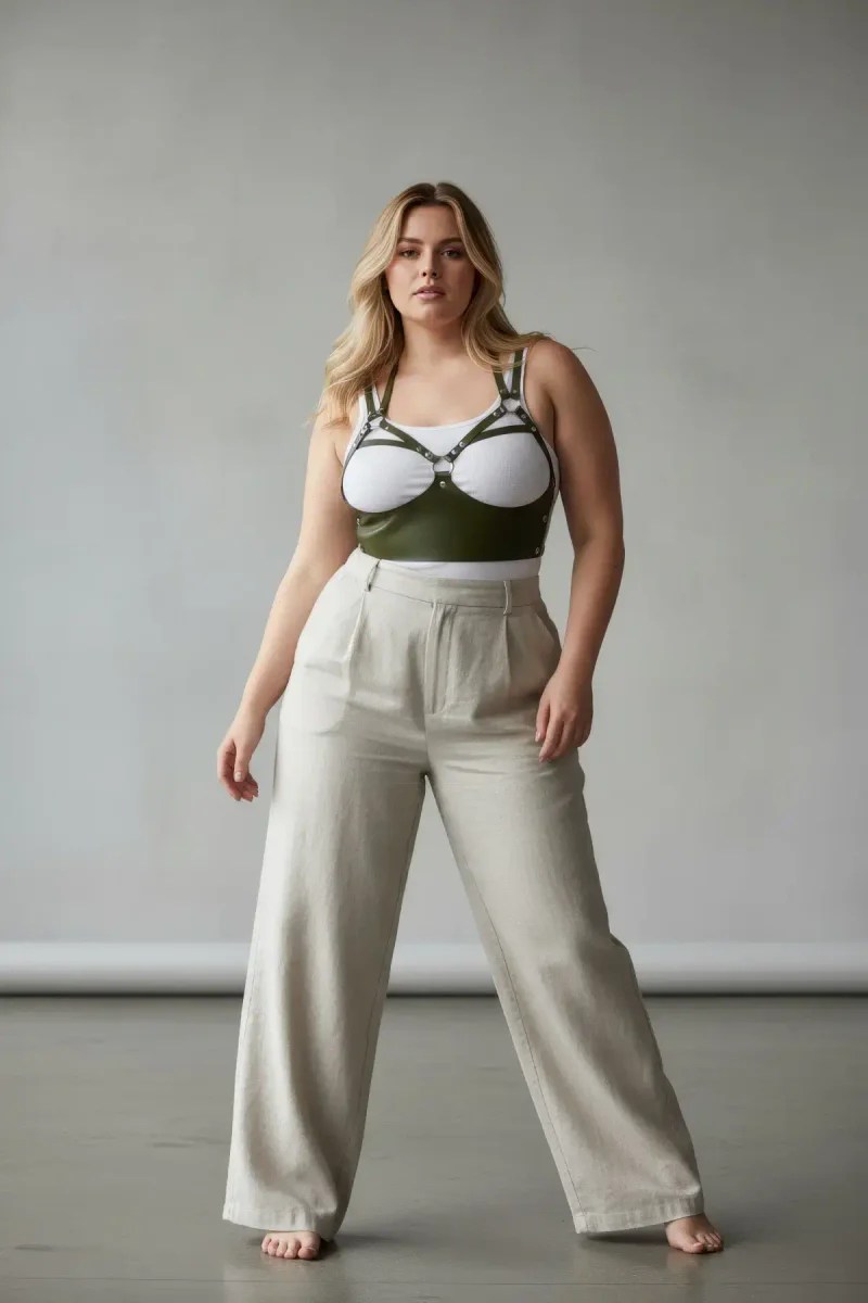 Dark Olive Vegan Leather Under