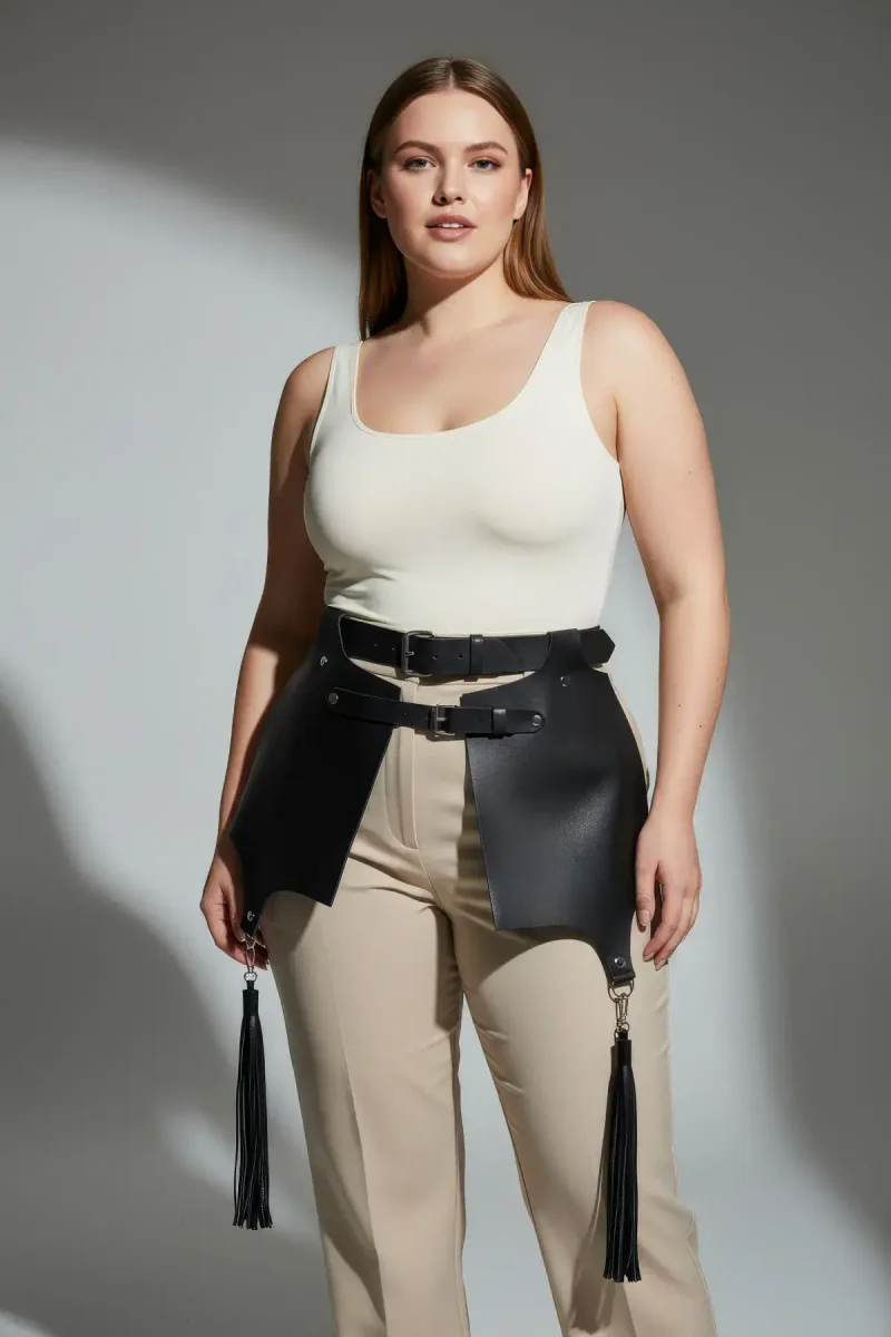 Plus size waist harness in black