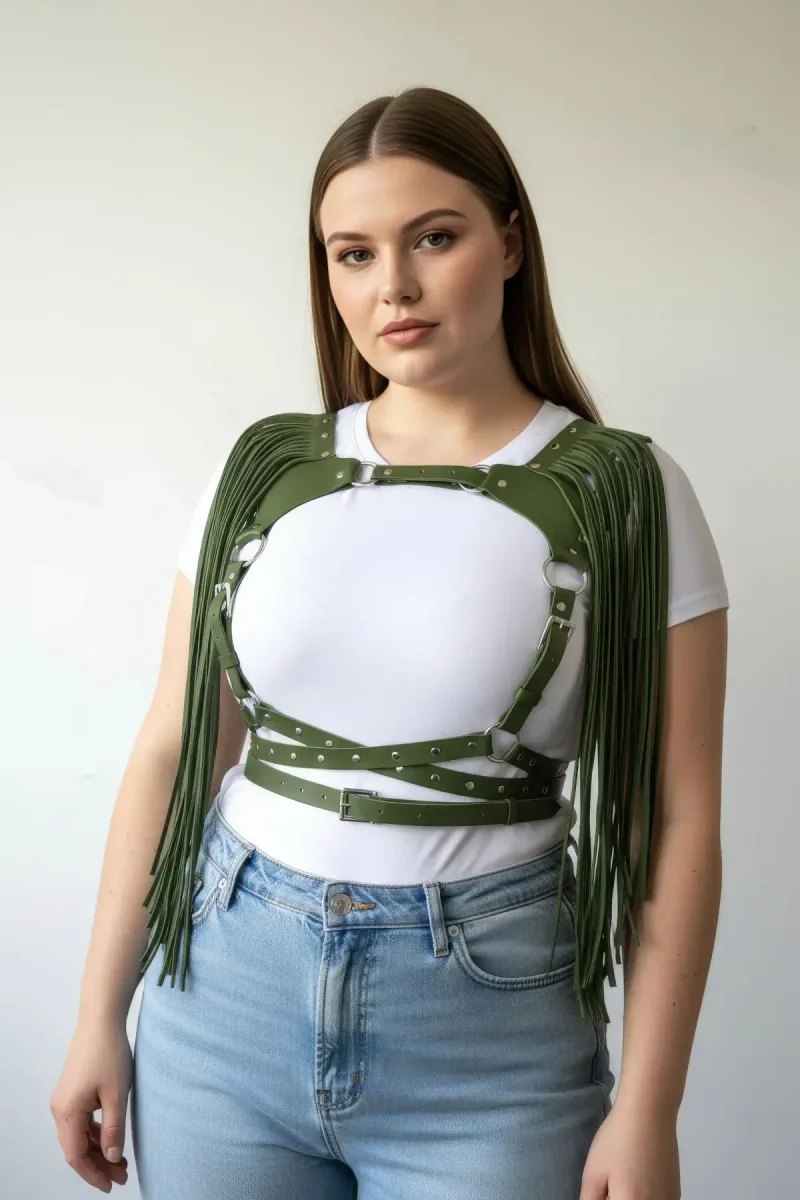 Studded Harness Top Close Up Silver