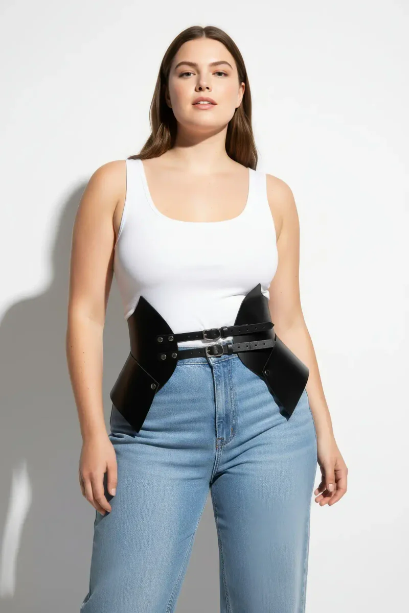 Plus Size Waist Harness black Street Style