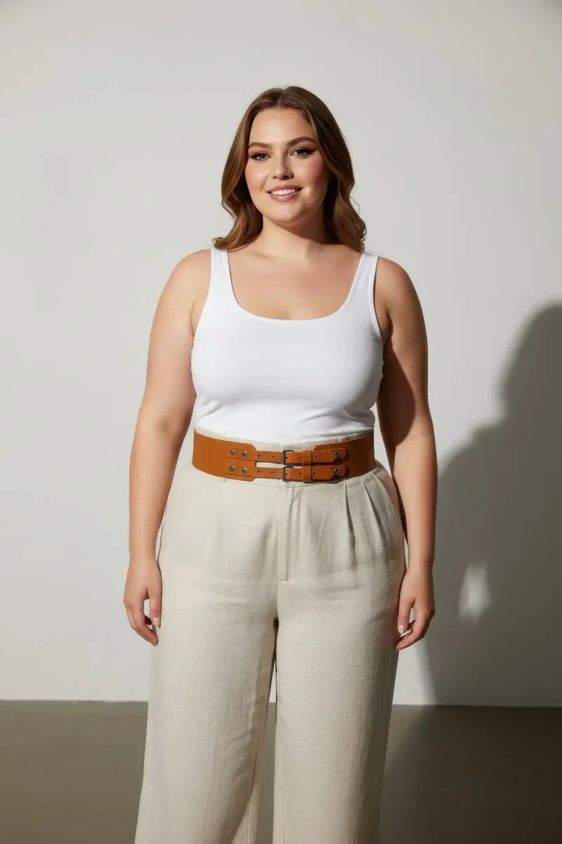 Plus Size Waist Belt Faux Leather Profile