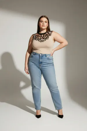 Büyük Beden Siyah Kadın Choker Lazer Kesim Estetik Kombin Tamamlayıcı - APFT1407