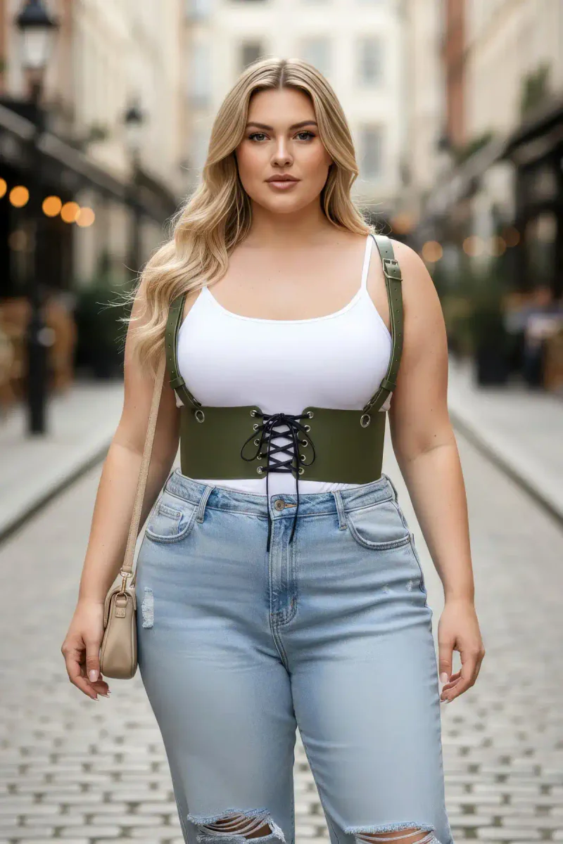 Underbust Corset Harness Olive